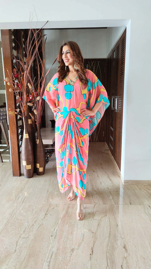 Summer Pink Drape Skirt Set